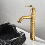 Set coloană de duș TRENDY’S – 3 funcții, bronz antichizat cu detalii brodate + Baterie lavoar TRENDY’S, montare pe blat, bronz antichizat, 7533, trendysanitary.ro