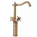 Set Coloană Duș TRENDY’S + Baterie Lavoar pe Blat, Finisaj Bronz Antichizat, 5993, trendysanitary.ro
