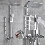 Set Coloană Duș TRENDY’S cu Hidromasaj, 5 Funcții + Funcție Bideu + Baterie Lavoar, Finisaj Cromat Lucios, 4294, trendysanitary.ro