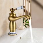 Set baterii baie bronz antichizat – coloană de duș TRENDY S cu broderie ceramică, baterie lavoar și baterie bideu, 4172, trendysanitary.ro