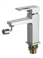 Set baterii baie crom lucios – coloană de duș TRENDY S cu 3 funcții, baterie lavoar pe blat și baterie bideu, 7725, trendysanitary.ro