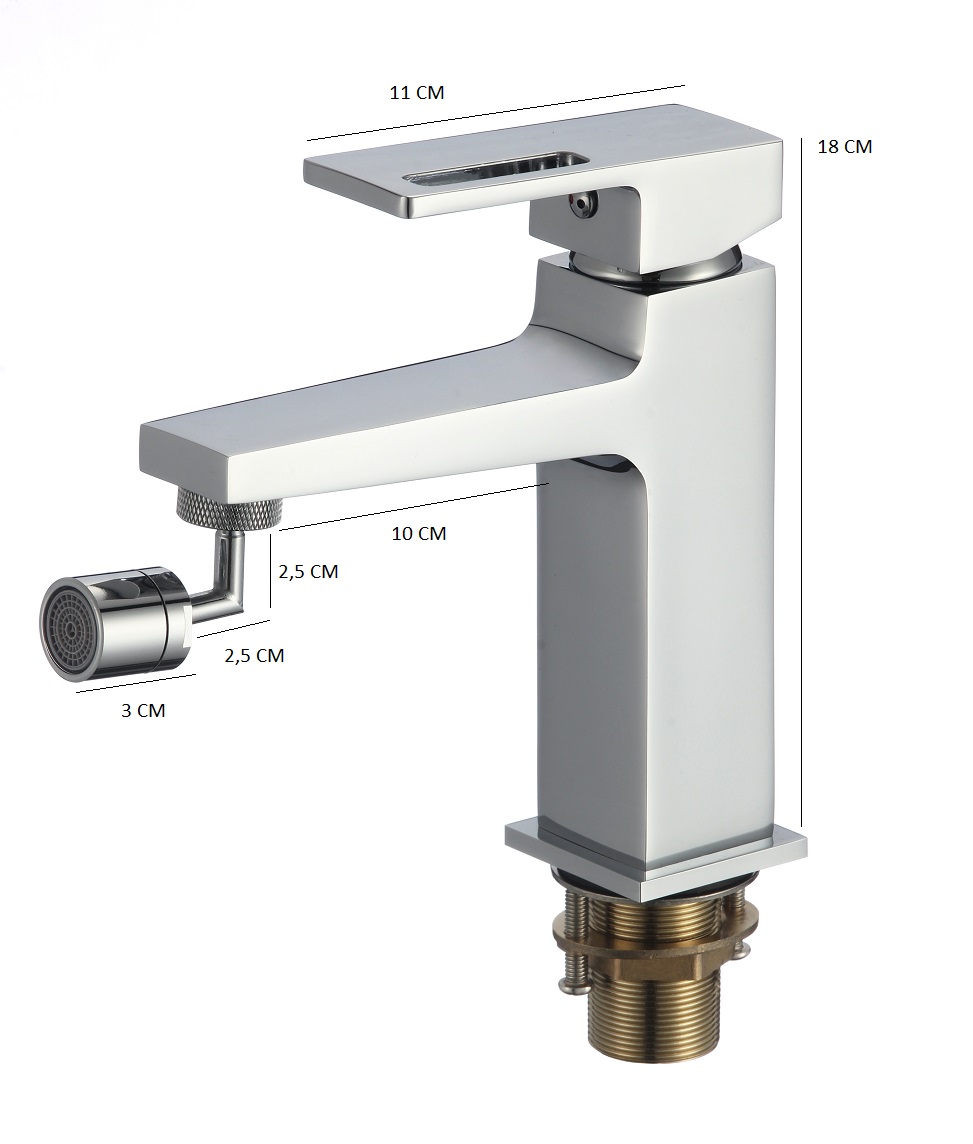 Baterie-pentru-bideuTRENDYS-crom-3 Set baterii baie crom lucios – coloană de duș TRENDY S cu 3 funcții, baterie lavoar pe blat și baterie bideu, 758, trendysanitary.ro