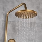 Set Coloană Duș TRENDY’S + Baterie Lavoar pe Blat, Finisaj Bronz Antichizat, 644, trendysanitary.ro