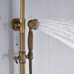 Set Coloană Duș TRENDY’S + Baterie Lavoar pe Blat, Finisaj Bronz Antichizat, 4761, trendysanitary.ro