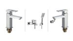 Set baterii baie crom lucios – baterie cadă perete, baterie lavoar și baterie bideu, 4031, trendysanitary.ro