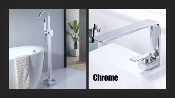 Set Baterii Baie TRENDY’S – Finisaj Cromat – Cadă Freestanding + Lavoar, 8638, trendysanitary.ro