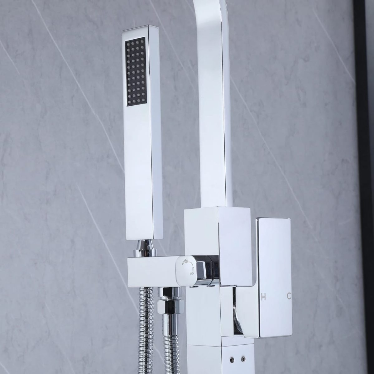 Set Baterii Baie TRENDY’S – Finisaj Cromat – Cadă Freestanding + Lavoar, 664, trendysanitary.ro