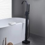 Set Baterii Baie TRENDY’S – Finisaj negru mat – Cadă Freestanding + Lavoar, 3467, trendysanitary.ro