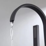 Set Baterii Baie TRENDY’S – Finisaj negru mat – Cadă Freestanding + Lavoar, 1420, trendysanitary.ro