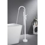 Set Baterii Baie TRENDY’S – Finisaj Alb Mat – Cadă Freestanding + Lavoar, 1732, trendysanitary.ro