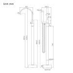 Set Baterii Baie TRENDY’S – Finisaj Alb Mat – Cadă Freestanding + Lavoar, 7646, trendysanitary.ro