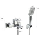 Set baterii baie crom lucios – baterie cadă perete, baterie lavoar pe blat și baterie bideu, 9126, trendysanitary.ro