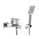Set baterii baie crom lucios – baterie cadă perete, baterie lavoar și baterie bideu, 2967, trendysanitary.ro