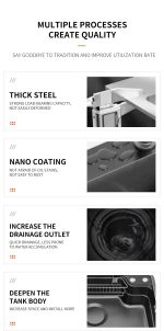 Chiuvetă de Bucătărie din Inox SUS304, 78×48 cm, cu Accesorii – Design Modern, Rezistentă la Pete și Zgârieturi, 7619, trendysanitary.ro