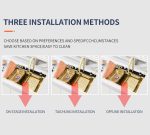 Chiuvetă multifuncțională inox auriu (Gold) TRENDY’S, 75×46 cm, cu LED, baterie apă purificată și accesorii premium, 6668, trendysanitary.ro