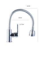 Baterie bucătărie monocomandă Trendy’s cu pipă flexibilă și perlator 2 funcții, crom, 4797, trendysanitary.ro