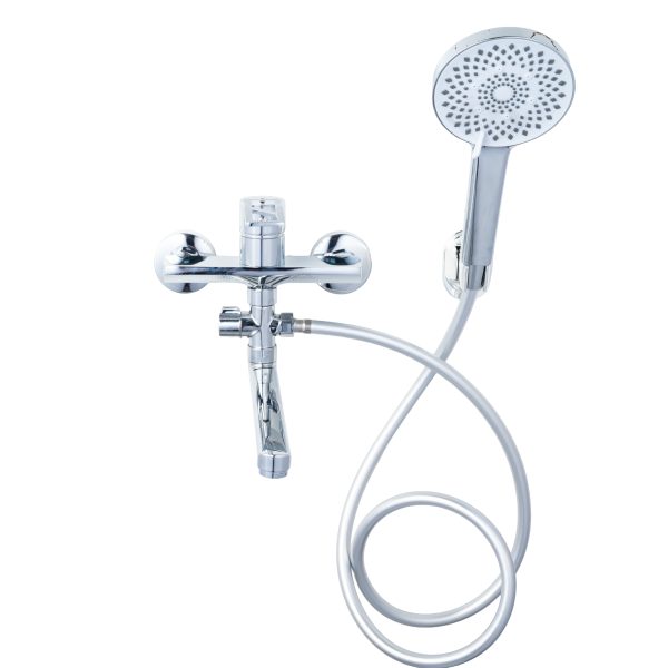 Baterie cadă-duș monocomandă cu pipă lungă mobilă, set duș și accesorii – finisaj cromat, 9237, trendysanitary.ro