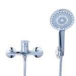 Baterie cadă-duș monocomandă fără pipă, set duș și accesorii – finisaj cromat, 7141, trendysanitary.ro