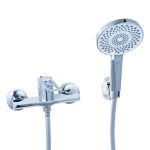 Baterie cadă-duș monocomandă fără pipă, set duș și accesorii – finisaj cromat, 8067, trendysanitary.ro