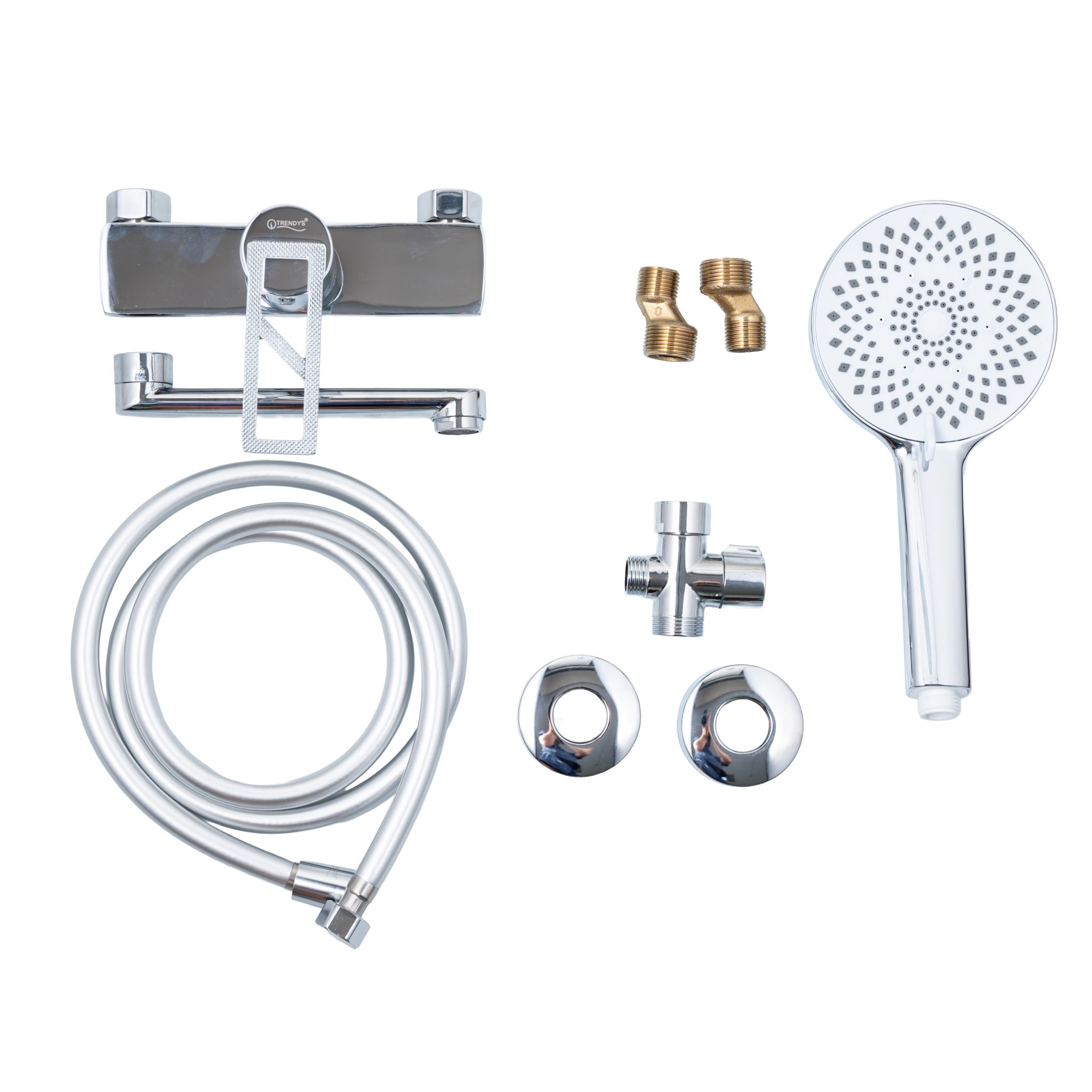 Set baterie cadă-duș monocomandă Trendy’s cu montaj pe perete și kit de duș inclus, finisaj cromat (6) Set baterie cadă-duș monocomandă Trendy’s cu montaj pe perete și kit de duș inclus, finisaj cromat, 3489, trendysanitary.ro