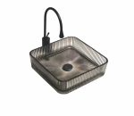 Lavoar pătrat din sticlă fumurie cu model vertical Trendy’s – Design modern, 390x390x105 mm, 2872, trendysanitary.ro