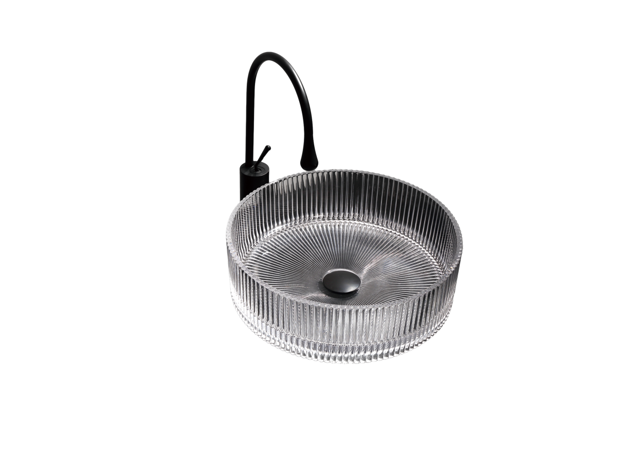 Lavoar rotund din sticlă transparentă Trendy’s – Design modern, Ø400 mm, 8428, trendysanitary.ro