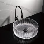 Lavoar rotund din sticlă transparentă Trendy’s – Design modern, Ø400 mm, 5911, trendysanitary.ro