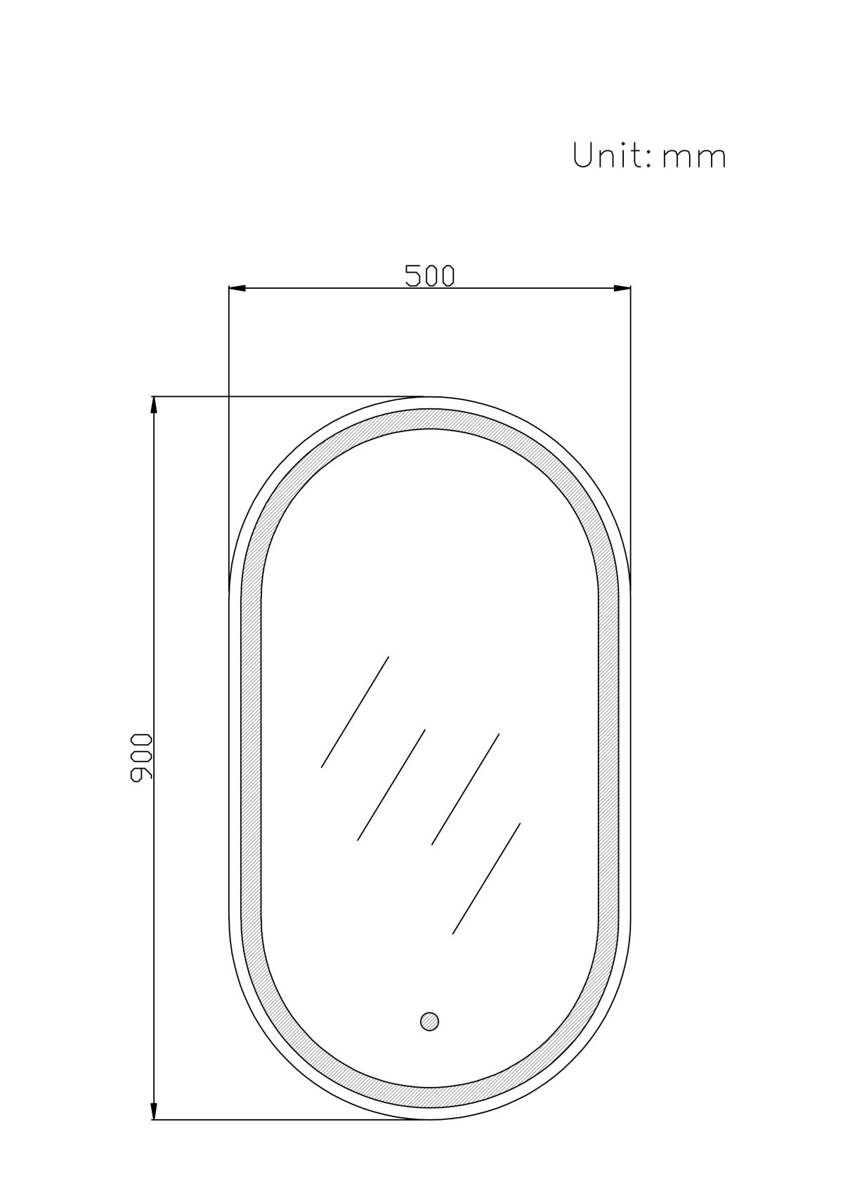 Oglindă baie Trendy’s ovală cu iluminare LED și senzor tactil – 500×900 mm, 3499, trendysanitary.ro