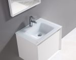 Set mobilier baie Trendy’s cu lavoar ceramic și oglindă LED – alb lucios, 600x460x520 mm, 2596, trendysanitary.ro