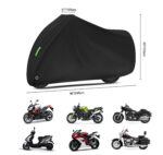 Husă de protecție pentru motocicletă – neagră, impermeabilă, mărime mare 245×125×105 cm, 6476, trendysanitary.ro
