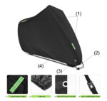 Husă de protecție pentru motocicletă – neagră, impermeabilă, mărime mare 245×125×105 cm, 9143, trendysanitary.ro